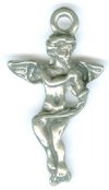 1 20mm Antique Silver Finish Angel Pendant