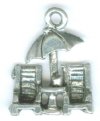 1 Antique Silver Finish Beach Chair and Umbrella Pendant