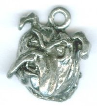 1 16mm Antique Silver Bulldog Pendant