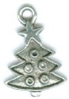 1 18mm Antique Silver Finish Christmas Tree Pendant