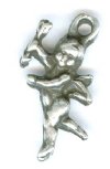 1 17mm Antique Silver Finish Cupid Pendant