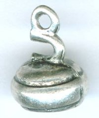 1 12x10mm Antique Silver Curling Rock Pendant