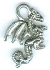 1 21mm Antique Silver Finish Dragon Pendant