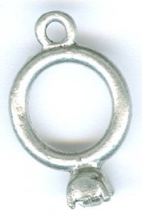 1 19mm Antique Silver Engagement Ring Pendant