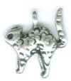1 14mm Antique Silver Finish Halloween Cat Pendant