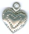 1 13x11mm Antique Silver Dimpled Heart Pendant