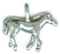 1 Antique Silver Horse Pendant