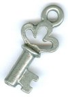 1 17mm Antique Silver Key Pendant