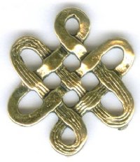 1 17x15mm Antique Gold Eternity Knot Pendant / Link