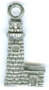 1 22mm Antique Silver Lighthouse Pendant