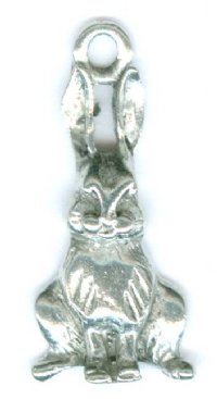 1 25mm Antique Silver Rabbit Pendant