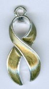 1 23mm Transparent Khaki Curved Ribbon Pendant