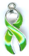 1 23mm Opaque Green Curved Organ Donor Ribbon Pendant