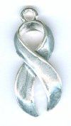 1 23mm Transparent Silver Curved Ribbon Pendant (Brain Disorders)