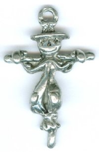1 28mm Antique Silver Scarecrow Pendant 
