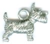 1 16mm Antique Silver Scotty Dog Pendant