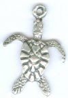 1 25mm Antique Silver Finish Sea Turtle Pendant