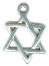 5 20mm Antique Silver Star of David Pendants