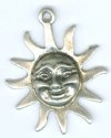 1 22mm Antique Silver Finish Sun Pendant