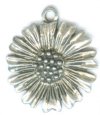 1 Antique Silver Finish Sunflower Pendant