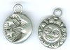 1 15mm Antique Silver Finish Double-Sided Sun & Moon Pendant