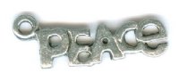 1 16x5mm Antique Silver Peace Word Pendant