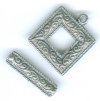 1 18mm Antique Silver Pewter Square Scroll Toggle