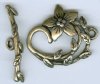 1 25mm Antique Brass Pewter Jasmine Flower Toggle