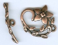 1 25mm Antique Copper Pewter Jasmine Flower Toggle