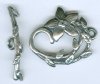 1 25mm Antique Silver Pewter Jasmine Flower Toggle