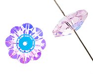 1, 12mm Pink Sapphire AB Preciosa Flower Bead