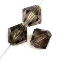 50 4mm Black Diamond Preciosa Bicone Beads