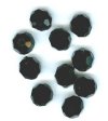 12, 6mm Preciosa Faceted Jet Round Beads
