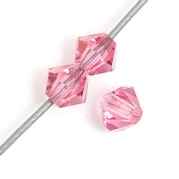 25 6mm Transparent Rose Preciosa Bicone Beads