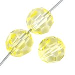 12, 6mm Preciosa Medium Yellow Round Beads