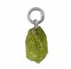 1, 11x7mm Rough Cut Peridot Charm with Rhodium Plated Sterling Silver