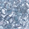 20, 10x8mm Crystal Blue Lustre Two Hole Glass Rhombus Beads