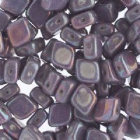 20, 10x8mm Chalk Vegas Iris Lustre Two Hole Glass Rhombus Beads