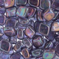 20, 10x8mm Crystal Vega Iris Two Hole Glass Rhombus Beads