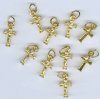 10 15x8mm Gold Mini Cross