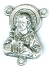 1 22x15mm Antique Silver Sacred Heart Rosary Connector