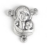1 18x15mm Antique Silver Mary and Child Connector