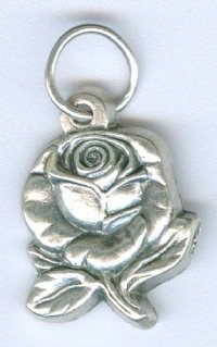1 18x13mm Antique Silver Rose Medal