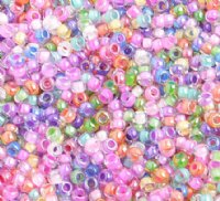 50 Grams of 10/0 Mixed Color Lined Crystal Seed Beads