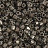 50 Grams of 10/0 Two-Cut Opaque Black Travertine Seed Beads