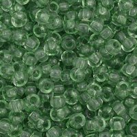 50 Grams of 11/0 Transparent Dyed Natural Green Seed Beads