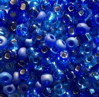 50g 2/0 Blue Multi Mix Seed Beads