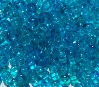 50g 2/0 Transparent Crystal, Aqua, & Blue Seed Beads