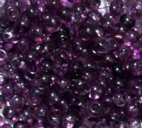 50g 2/0 Transparent Crystal, Purple, & Grey Seed Beads