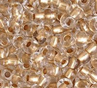 50g 2/0 Metallic Gold Lined Crystal Seed Beads